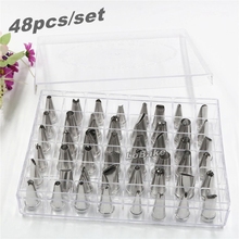 (48pcs/set) Stainless steel various styles cream puff pastry tube nozzle flower paiting piping tips DIY cake decoration tools 2024 - buy cheap