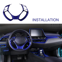JEAZEA ABS синий интерьер руль кнопка Крышка отделка рамка гарнир для Toyota C-HR CHR 2017 2018 2019 автомобильные аксессуары 2024 - купить недорого