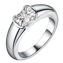 Anillo plateado simple de circonita bling anillo de joyería de moda para mujeres y hombres,/KAXAAWSH PJFVIJAZ 2024 - compra barato