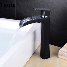 Grifo de cascada caliente y fría para baño, Grifo de lavabo de latón, negro/blanco, Palanca única, novedad 2024 - compra barato