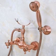 Antique Red Copper Wall Mounted Bathroom Shower Faucet Bath Mixer Tap With Hand Shower Sprayer Mixer Tap Bna344 2024 - buy cheap