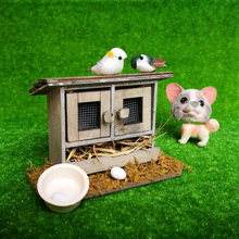 Mini casa de bonecas 1/12, decoração em madeira com simulação de galinheiro, ninho de animal de estimação e jardim ao ar livre em miniatura para acessórios de casa de bonecas faça você mesmo 2024 - compre barato