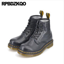 12 44 Military Autumn 10 Shoes 11 Lace Up Fall Brand Big Size Vintage 41 Black Ankle Women Boots 2021 Round Toe Combat Flat 2024 - buy cheap