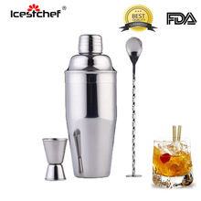 ICESTCHEF 750ml Cocktail Shaker Set Stainless Steel Cocktail Mixer Wine Martini Boston Shaker Bartender Tools Drink Party 2024 - buy cheap