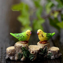 Lovely Resin Parrot Micro Fairy Figurines Mini Bird Crafts Micro Landscape Accessories Fairy Garden Miniatures Terrarium 1pair 2024 - buy cheap