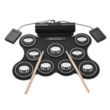 Portable Stereo Digital Electronic Roll Up Drum Kit 9 Silicon Drum Pads Support MIDI Function Built-in Speakers USB Powered 2024 - buy cheap