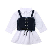 Citegett-Vestido vaquero de manga larga para niña recién nacida, conjunto de ropa para primavera y verano, de 1 a 6 años 2024 - compra barato