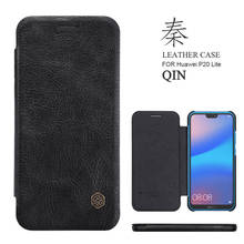 for Huawei P20 Lite Nillkin Qin Series Cell Phone Flip Leather Case Luxury with Card Slot Case for Huawei Nova 3E Funda Cover 2024 - buy cheap