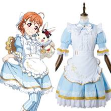 Love Live!Aqours Chika Takami Wonderland Alice Cosplay Costume Maid Suit Dress Adult Women Halloween Carnival Costume 2024 - buy cheap