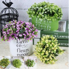 1 Bouquet Decorative Mini Green Grass Flowers Bonsai Miniascape Potted Arranging Accessories Simulation Plant Artificial flowers 2024 - buy cheap