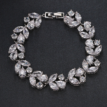 Женский браслет с кристаллами из фианита Emmaya, белый/золотой браслет, вечерние ювелирные изделия на день рождения 2024 - купить недорого