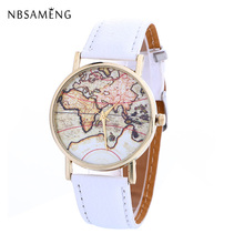 New Vintage Women Watch Men Brand World Map Watches Fashion Wristwatch Casual Travel Leather Clock Relogio Masculino LZ4228 2024 - buy cheap