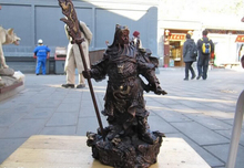 Song voge gem s1095 chinês puro vermelho bronze nove dragão suporte guan gong guanyu guerreiro deus estátua 2024 - compre barato