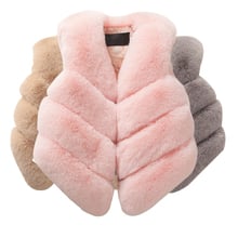 Зимние детские пальто из искусственного меха для девочек, куртки для девочек, детская безрукавка, верхняя одежда для девочек, Детское пальто из искусственного меха 2024 - купить недорого