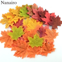 400Pcs Artificial Silk Maple Leaves For Home Wedding Party Decoration Scrapbooking Craft Multicolor Fall Vivid Fake Flower Leaf 2024 - buy cheap