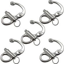 5Pcs 35mm Stainless Steel Mini Fixed Snap Shackle Quick Release Fixed Shackles with Round Ring Marine Boat Rigging Hardware 5pcs 2024 - buy cheap