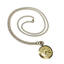 Antique Vintage Bronze Glass Steampunk Pocket Watch Chain Necklace Retro Watch Pendant Necklace Gifts Jewelry Accessories 2024 - buy cheap