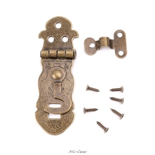 Bronze Tone Wooden Box Toggle Lock Vintage Metal Buckle Antique Hasp Latch 2024 - buy cheap