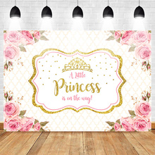 Mehofoto Baby Shower Photo Backdrop for Photography Little Princess Newborn Flower Background Gold Crown Birthday Party Booth 2024 - buy cheap