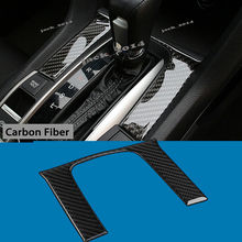 Real Carbon Fiber Shift Gear Panel Trim Sticker For Honda Civic 10th 2016 2017 2018 2019 2024 - buy cheap
