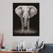 Pintura de tela de elefante africano, natureza, animais selvagens, posteres, impressões nórdicas, arte de parede, imagem para decoração de casa, sala de estar 2024 - compre barato