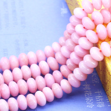Cuentas sueltas de Calcedonia en forma de ábaco para fabricación de joyas, lote de 2 unidades de 15 ", color rosa claro, 5x8mm 2024 - compra barato