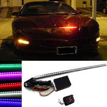 56 см цветная (RGB) 48LED Автомобильный сканер Knight Rider Strobe Flash светильник полосы + пульт дистанционного управления 2024 - купить недорого