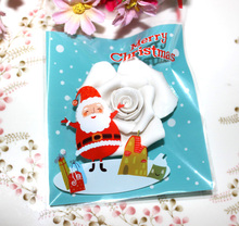 Série Do Natal frete grátis Papai Noel azul decoração baking pacote de sacos de plástico auto adesivas sacos de biscoito doce sobremesa 2024 - compre barato