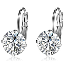 Luxury Stainless Steel Flower Design Stud Earrings with Zircon Stone Women Birthday Gift Bijouterie 2024 - buy cheap