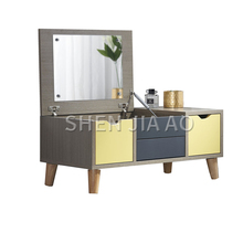 Multi-functional Dressing Table Mini Flip Dressing Table Solid Wood Dressing Table Bay Window Tatami Mirror Dressing Table 1PC 2024 - buy cheap