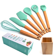 New 6/7 Pcs Kitchen Silicone Non-stick Cooking Spoon Spatula Ladle Egg Beaters Utensils Dinnerware Set Cooking Tools Supplies 2024 - buy cheap