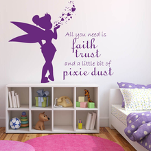 Mural de Peter Pan para decoración de habitación de niños, póster de pared con cita de Never Grow Up, arte de vinilo para dormitorio, calcomanías de estilo de dibujos animados AY1798 2024 - compra barato