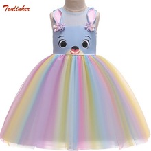 2021 Children New Animal Cosplay Costume Flower Girls Cosplay Rabbit Tutu Tulle Dresses Halloween Kids Clothes Vestidos 2-10 Y 2024 - buy cheap