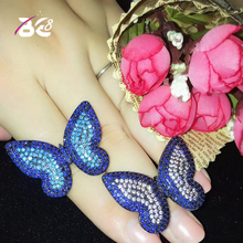 Be 8 Fashionable Unique High Quality Adjustable Rings Micro Paved Butterfly Shape CZ Movable Jewelry for Women Gift R100 2024 - buy cheap