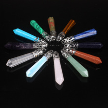 12pcs Pretty Natural Crystal Opal Quartz Gem Onyx Stone Long Pendulum Charms Moonstone Pendants Jewelry Fit Necklace Making Free 2024 - buy cheap