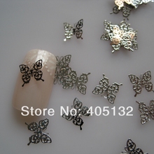 Approx. 1000pcs/bag Metal Silver Butterfly Non-adhesive Metal Slices Nail Art Decoration MS-244-1 2024 - buy cheap