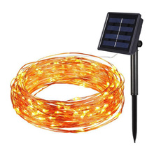 Natal luzes de fadas decoração 50/100/200 led, área externa lâmpada solar jardim fio de cobre área externa luz solar