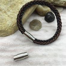 Cierre magnético de acero inoxidable de 316l con agujero grande de 6mm, compatible con cordón de cuero, conectores de pulsera, fabricación de joyería artesanal 2024 - compra barato