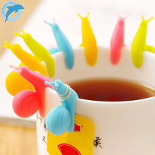 LINSBAYWU 5 PCS/lot Cute Snail Shape Silicone Tea Bag Holder Cup Mug Candy Colors Gift Set GOOD Random Color! 2024 - buy cheap