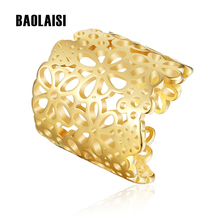 BAOLAISI Flowers Butterfly Big Rings For Women 316L Stainless Steel Gold-Color Jewelry Fashion Ring Wedding Rings Anniversary 2024 - buy cheap