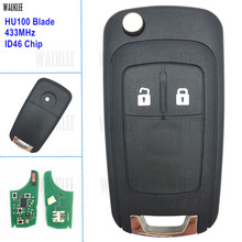 WALKLEE Car Remote Key suit for Opel/Vauxhall Astra J / Corsa E / Insignia / Zafira C, 433MHz with ID46 Chip HU100 Blade 2024 - buy cheap