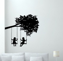 Kids Tree Boy Girl Play Babys Room Decoration Vinyl Art Design Wall Sticker Fashion Modern Ornament Poster Mural Home Decor W64 2024 - buy cheap