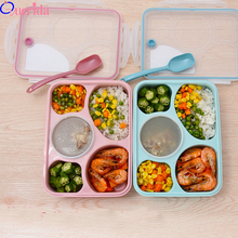 Fiambrera coreana para comida, contenedor Bento Natural para la salud, 5 cuadrículas, contenedor de comida portátil para estudiantes 2024 - compra barato