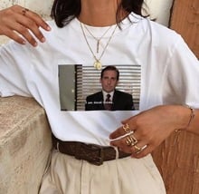 Офисная забавная футболка с цитатами Майкла Скотта я мертвой внутри Tumblr гранж Модная белая футболка унисекс Хлопковая мужская женская футболка 2024 - купить недорого