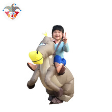 Adult Carnival Halloween Cowboy Costume For Women Wen Kids Inflatable Horse Cowboy Blowup Mascot Suit Costume Fancy Dress Outfit 2024 - buy cheap