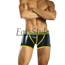 Men's nature rubber latex short black with yellow trim 2024 - buy cheap