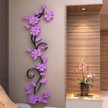 Decoración Para sala de estar en 3D, adhesivo extraíble de pared de bricolaje con flores, adhesivo para mural de pared, calcomanías adhesivas para pared, papel tapiz DIY 2024 - compra barato