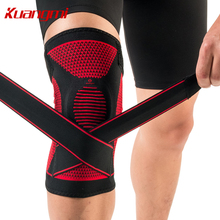 Kuangmi Silicone Knee Pads Volleyball Knee Sleeve Elastic Knee Brace Support Sports Adjustable Bandage knee Protector Basketball 2024 - buy cheap