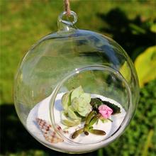 Прозрачная подвесная стеклянная ваза в форме шара для террариума, контейнер для цветочных растений, украшение «сделай сам» для микро-ландшафта, свадебное украшение для дома 2024 - купить недорого