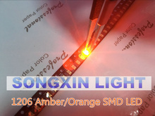 200pcs Orange/Amber 1206 SMD SMT Super bright LED lamp light High Quality New 600-610nm 200-300mcd 2.0-2.6v smd 1206 led diodes 2024 - buy cheap